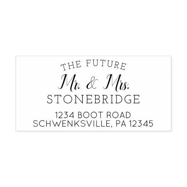 Personalized Future Mr & Mrs Address  Self-inking Stamp (Design)