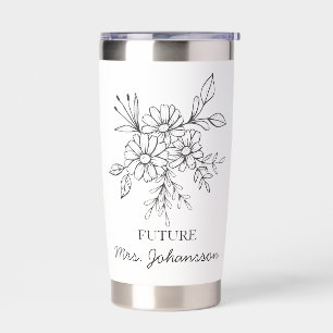 Personalized Future Mrs Coffee Glass Cup, Custom E Insulated Tumbler