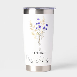 Personalized Future Mrs Coffee Glass Cup, Custom Insulated Tumbler