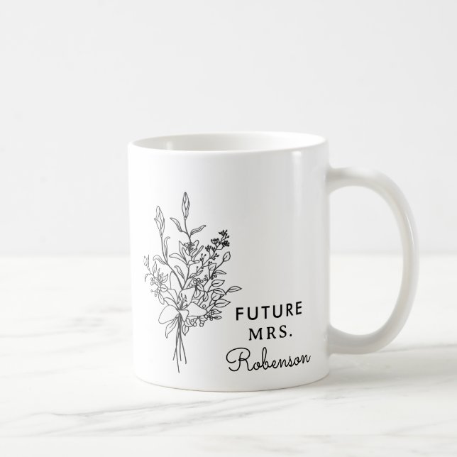 Personalized Future Mrs Custom Bride-to-Be Name Coffee Mug (Right)