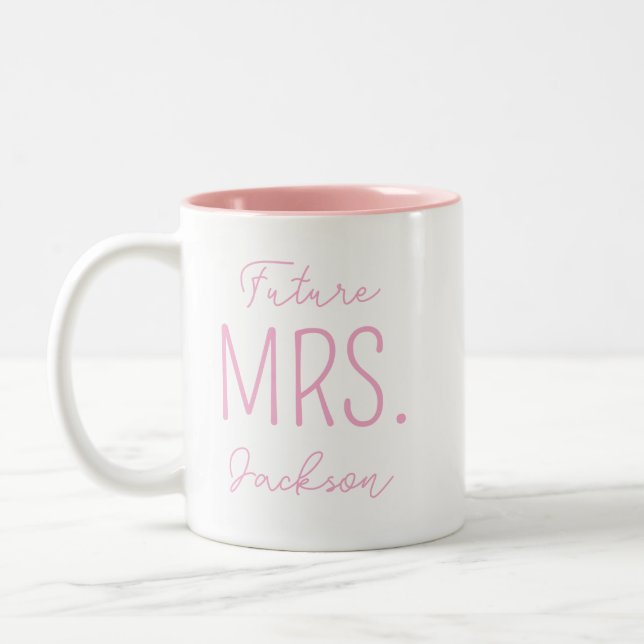 Personalized Future Mrs Mug For Fiancé Coffee Mug  (Left)