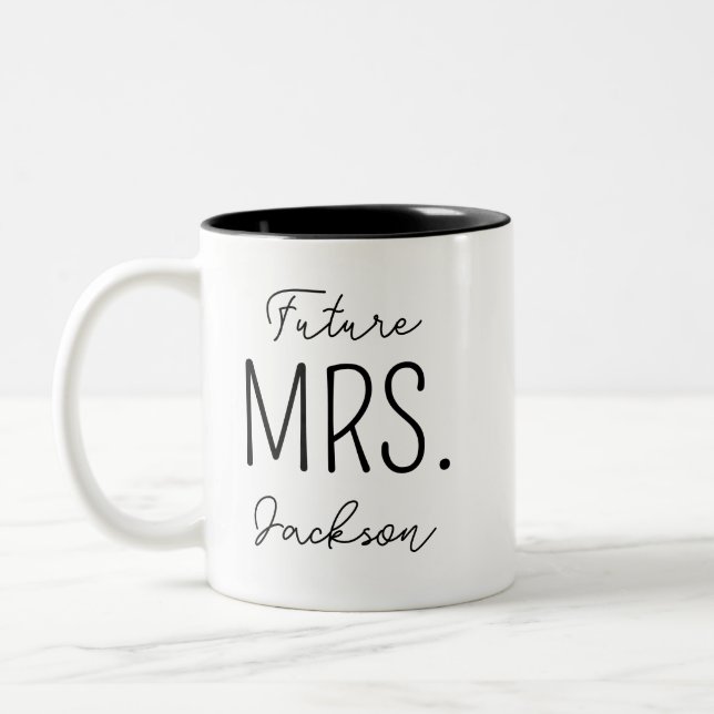 Personalized Future Mrs Mug For Fiancé Coffee Mug  (Left)