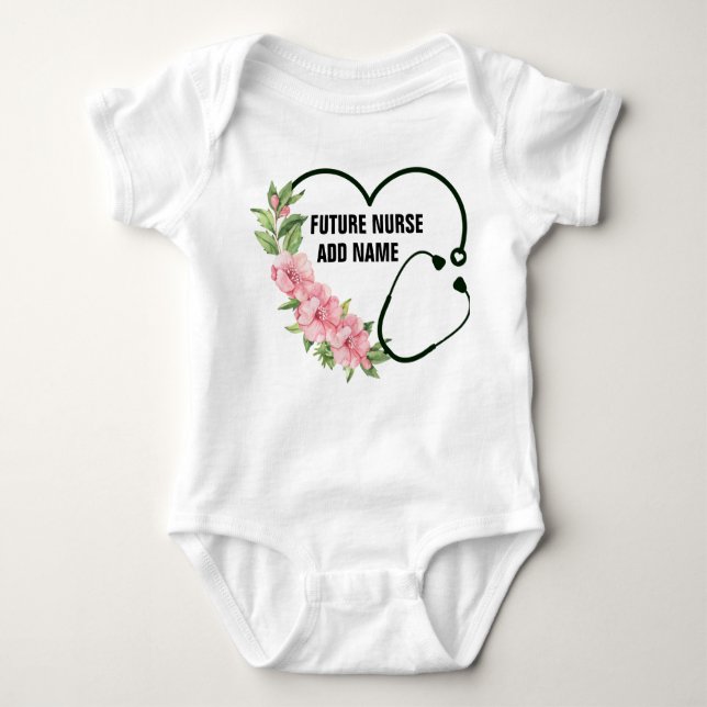 Personalized Future Nurse Name Baby Bodysuit (Front)