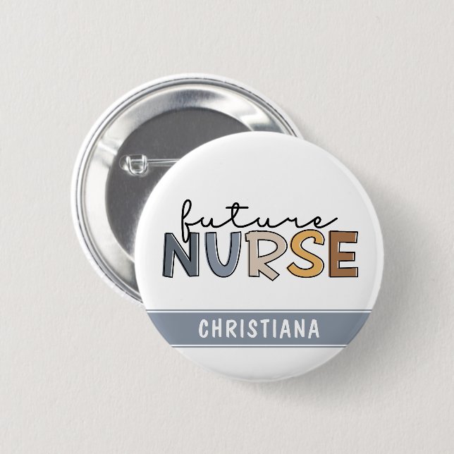 Personalized Future Nurse | Nursing Student Gifts Button (Front & Back)