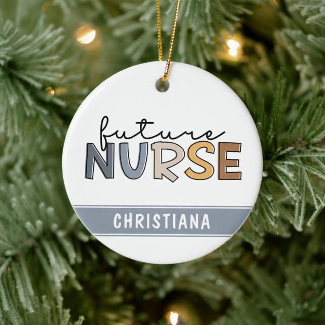 Personalized Future Nurse | Nursing Student Gifts Ceramic Ornament (Tree)
