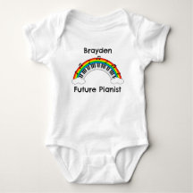 Personalized Future Pianist Rainbow Baby Bodysuit