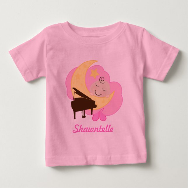 Personalized Future Piano Player baby tee (Front)