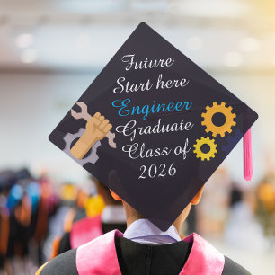 Personalized future start here Engineer graduate  Graduation Cap Topper