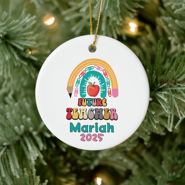 Personalized Future Teacher Christmas Ornament (Tree)