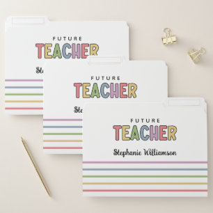 Personalized Future Teacher Colorful Cute Gift File Folder