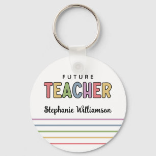 Personalized Future Teacher Colorful Cute Gifts Keychain