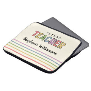 Personalized Future Teacher Colorful Cute Laptop Sleeve