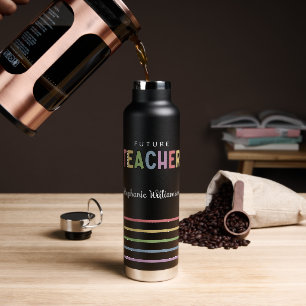 Personalized Future Teacher Colorful Cute Water Bottle