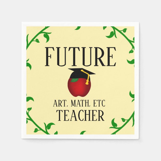 Personalized Future Teacher Graduation Apple Napkin