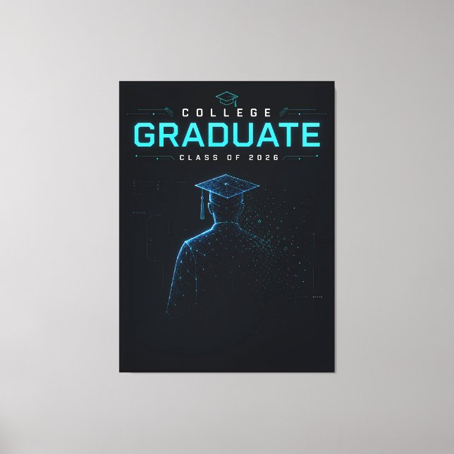 Personalized Futuristic College Graduate 2026 Canvas Print (Front)