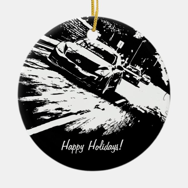 Personalized G37 Coupe Rolling shot xmas ornaments (Front)