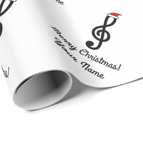 Personalized G Clef Treble music note Christmas Wrapping Paper