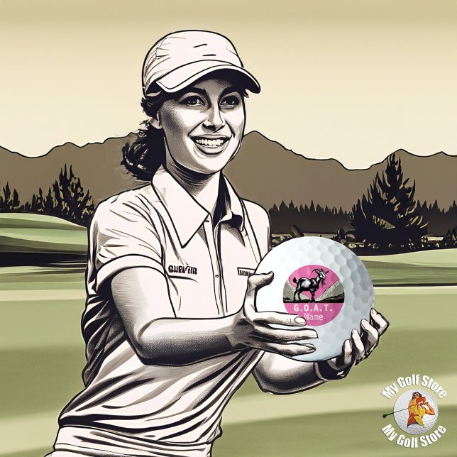 Personalized G.O.A.T. Titleist 2023 Pro V1 Golf Balls (Personalized G.O.A.T. Titleist 2023 Pro V1 Golf Balls.
Design: Roger Smith)