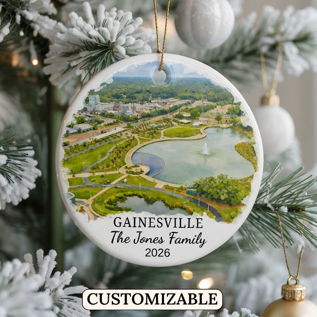 Personalized Gainesville Ornament, Custom Florida Ceramic Ornament (Creator Uploaded)