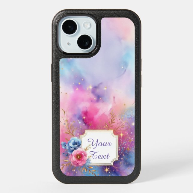 Personalized Galactic Bloom iPhone 15 Case (Back)