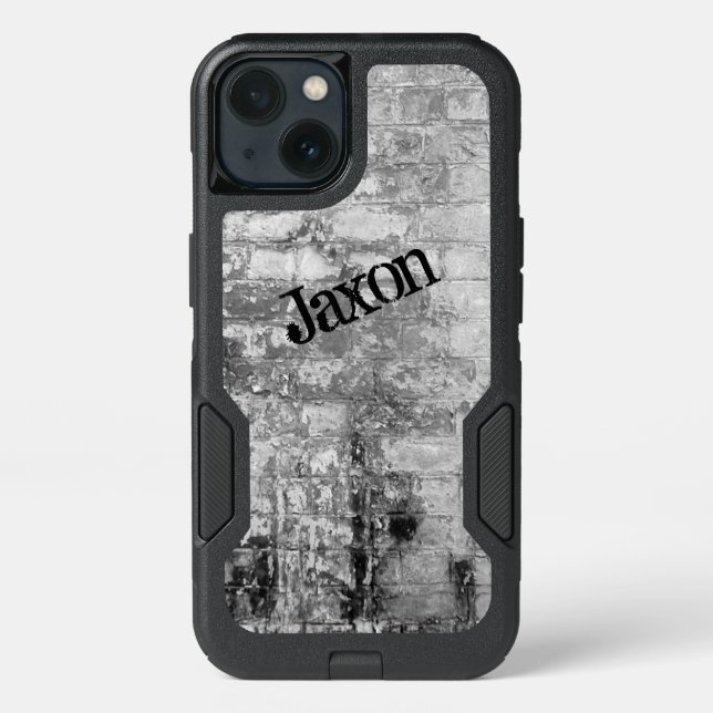 Personalized Galaxy 7 Case | Black, White Bricks (Back)