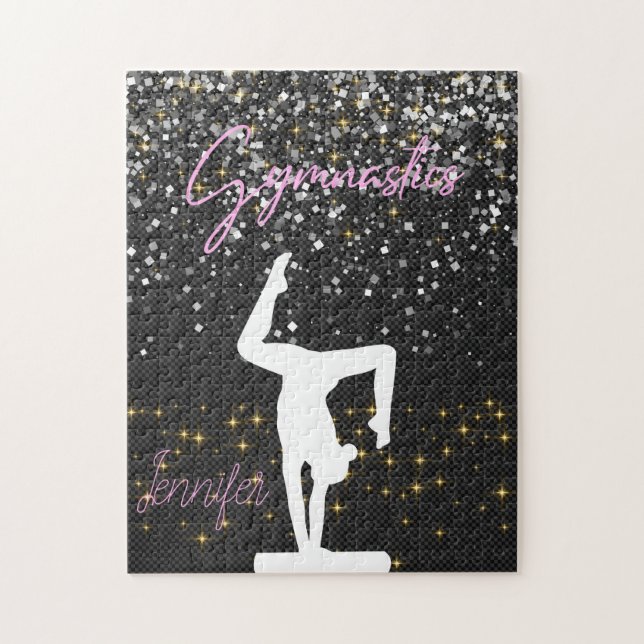 Personalized Galaxy Gymnastics Jigsaw Puzzle (Vertical)