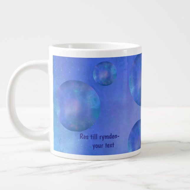 Personalized Galaxy Space Nebula Art - Custom text Giant Coffee Mug (Left)