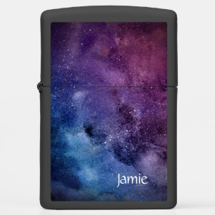Personalized galaxy zippo lighter - matte black