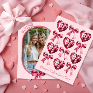 Personalized Galentine’s Day Photo Card -Pink 