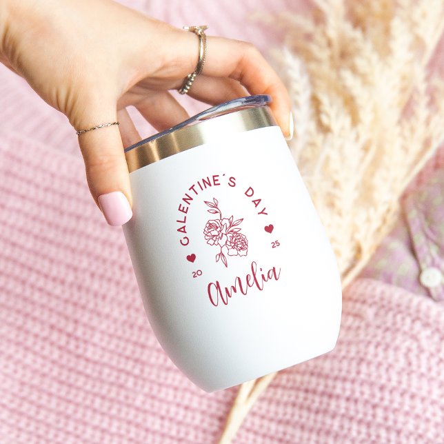 Personalized Galentine's Day Thermal Wine Tumbler (Creator Uploaded)