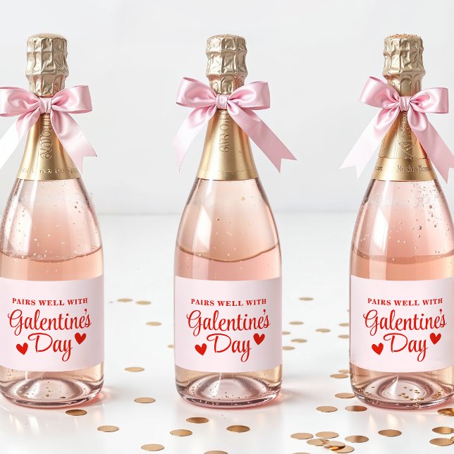 Personalized Galentine's Party Favor Gift for Her Sparkling Wine Label (Creator Uploaded)