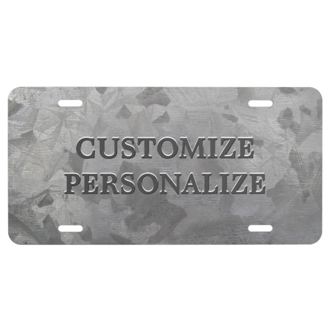 Personalized Galvanized Look Aluminum License Plate (Front)
