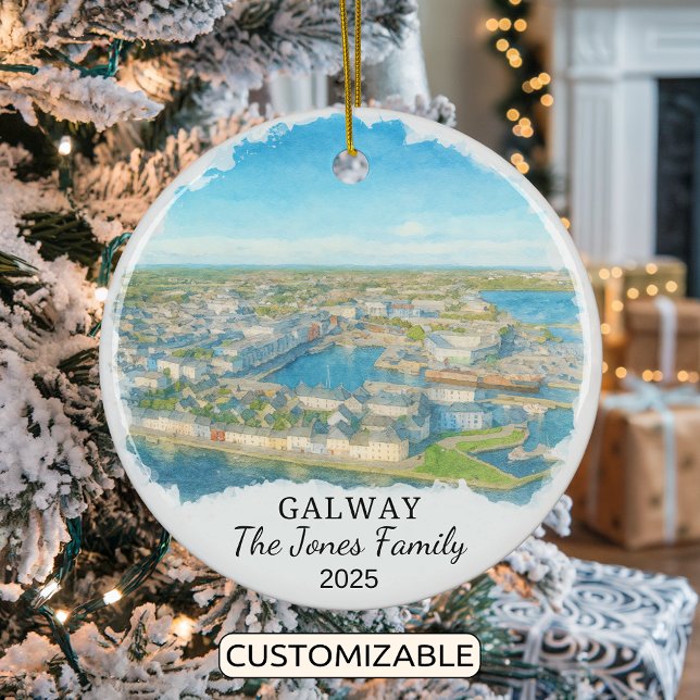Personalized Galway Ornament, Ireland Ceramic Ornament (Creator Uploaded)