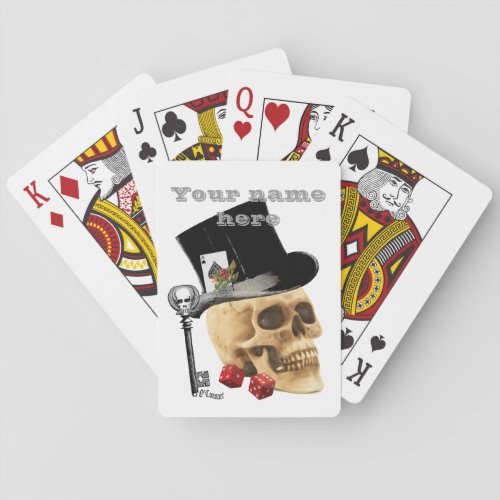Personalized gambler gothic  skull playing cards