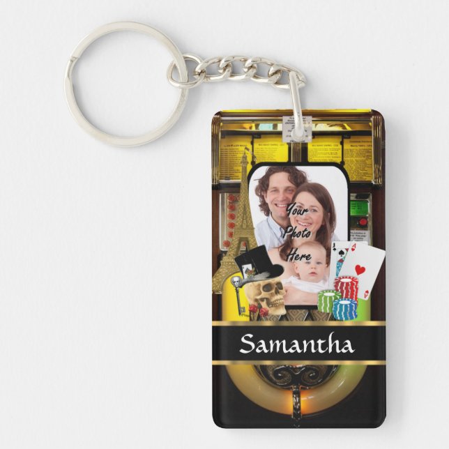 Personalized gambler keychain (Front)