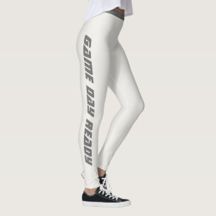 Personalized Game Day Neutral Metallic Shimmer Fun Leggings