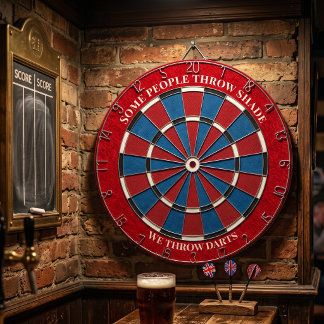 Personalized Game Room Decor - Fun Red and Blue Dart Board