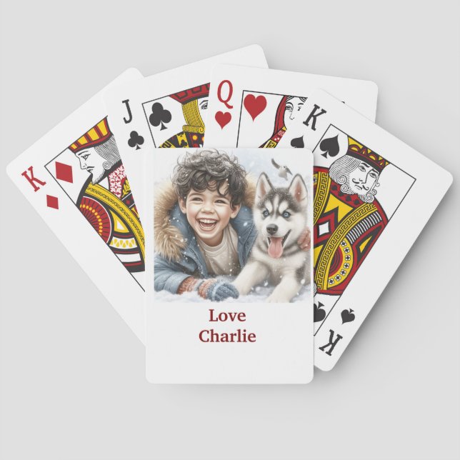 Personalized Game with Name – Cute dog Poker Cards (Back)
