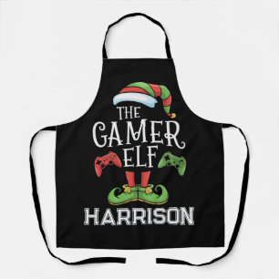 Personalized Gamer Elf Christmas Video Gaming  Apron