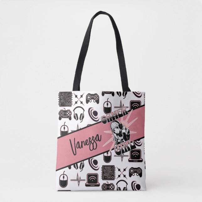 Personalized Gamer Girl | Gaming  Tote Bag (Front)
