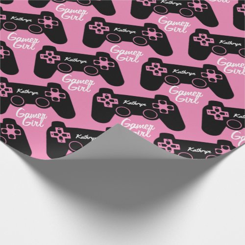 Personalized Gamer Girl Wrapping Paper