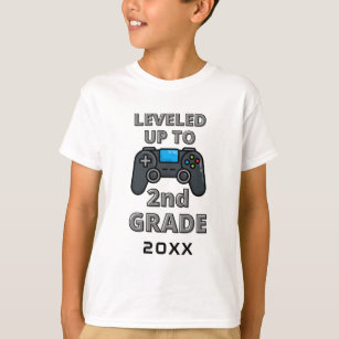 Personalized Gamer Leveled Up to 2nd Grade T-Shirt