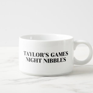 Personalized games night nibbles bowl