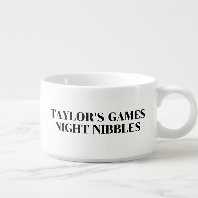 Personalized games night nibbles bowl (Left)