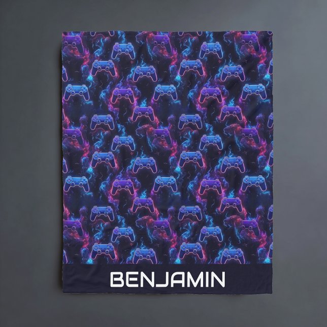 Personalized Gaming Controller Boys Fleece Blanket (Creator Uploaded)