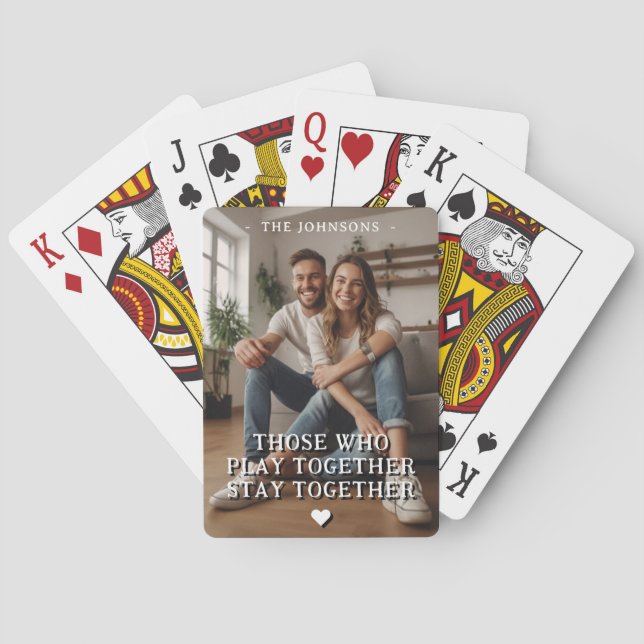 Personalized Gaming Couple Romantic Custom Photo Poker Cards (Back)