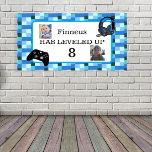 Personalized Gaming Themed Blue Banner