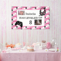 Personalized Gaming Themed Pink Birthday  
