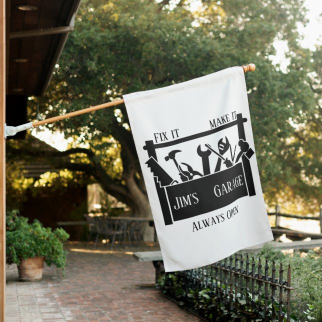 Personalized garage  house flag (In SItu)