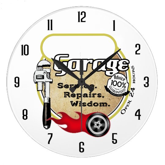 Personalized Garage Large Clock